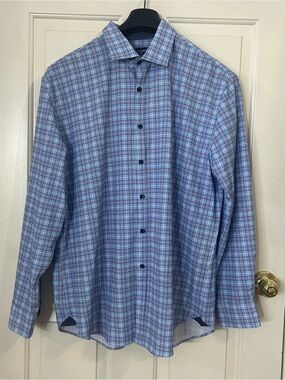 Society Of Threads Button Down Shirt 4 Way Stretch Slim Fit Mens XL NWT